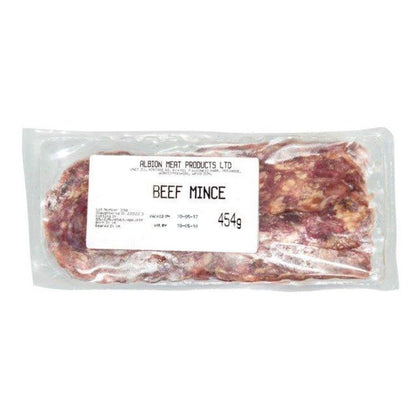 ABC: Beef Mince RAW Dog Food With Ground Bone 454grms - ZARDS PET SUPPLIES - Albion Meat Products - RAW Dog Food