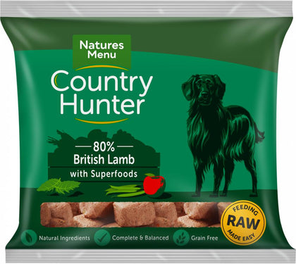 COUNTRY HUNTER RAW NUGGETS BRITISH LAMB FOR ADULT DOGS 1kg - ZARDS PET SUPPLIES - Natures Menu - RAW Dog Food