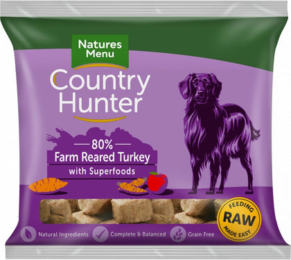 COUNTRY HUNTER RAW NUGGETS FARM REARED TURKEY FOR DOGS - ZARDS PET SUPPLIES - Natures Menu - RAW Dog Food