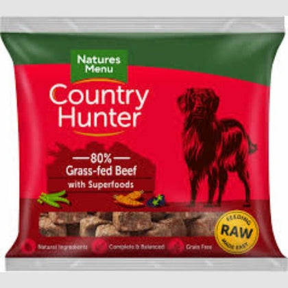 COUNTRY HUNTER RAW NUGGETS GRASS-FED BEEF FOR ADULT DOGS 1KG - ZARDS PET SUPPLIES - Natures Menu - RAW Dog Food