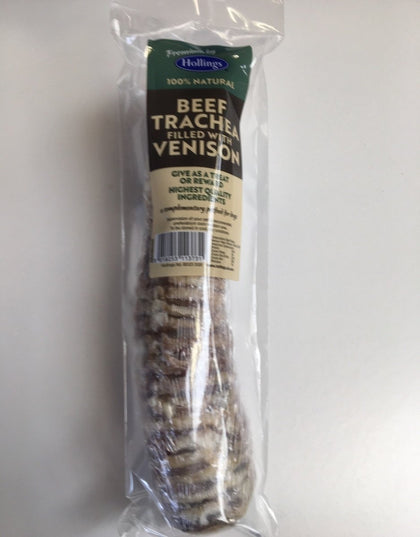 Hollings 100% Natural Beef Trachea Filled with Venison Dog Treat - ZARDS PET SUPPLIES - Hollings - Natural Dog Treats