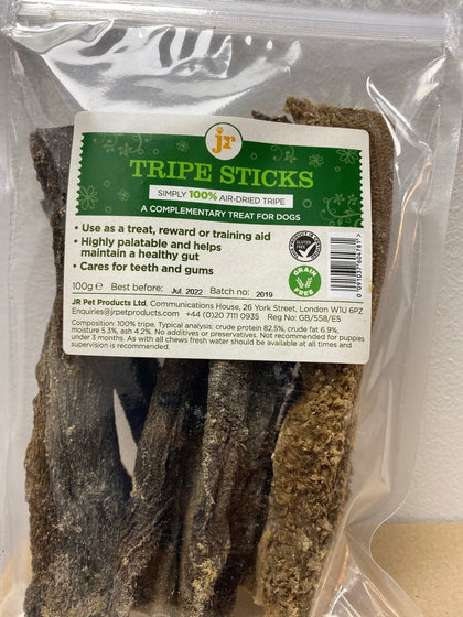 JR TRIPE STICKS 100g | A NATURAL DOG TRAET - ZARDS PET SUPPLIES - JRPP - Natural Dog Treats