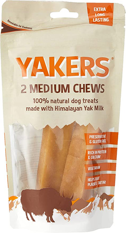 Yakers: 2 Medium Dog Chews Made With Himalayan Yak Milk | A 100% Natural Dog Treat - ZARDS PET SUPPLIES - YAKERS - Natural Dog Treats